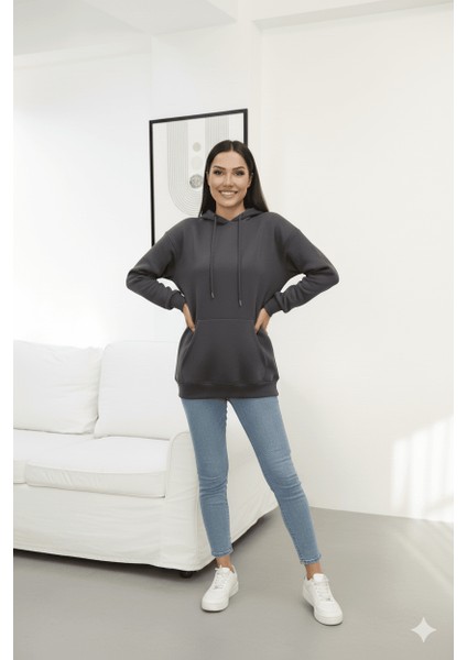 Üç Iplik Kanguru Cep Sweatshirt Pembe fiyatları