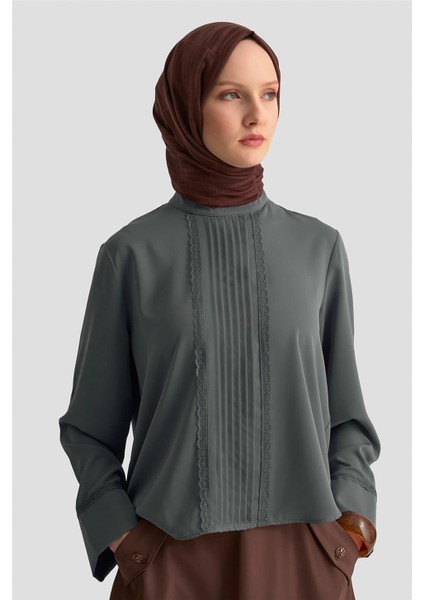 Nervürlü Bluz 25KD1112 Antrasit modelleri