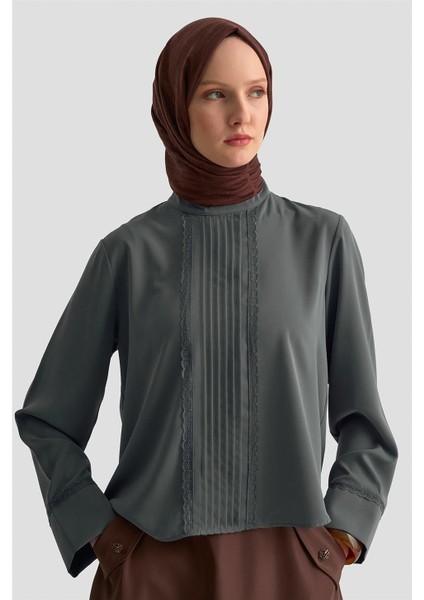 Nervürlü Bluz 25KD1112 Antrasit fırsatları