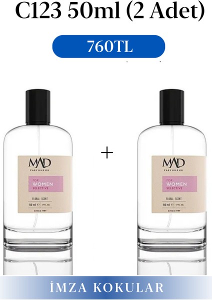 2 Adet 50 ml C123 Selective Parfüm Seti fiyatları