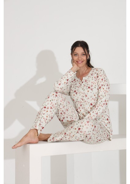 %100 Pamuk Uzun Kol Kadın Pijama Takımı 98289 fiyatları