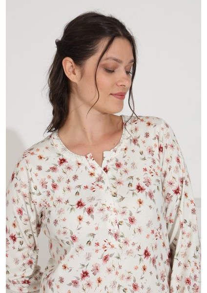 %100 Pamuk Uzun Kol Kadın Pijama Takımı 98289 fırsatları