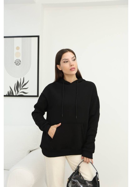 Üç Iplik Kanguru Cep Sweatshirt Pembe fiyatları