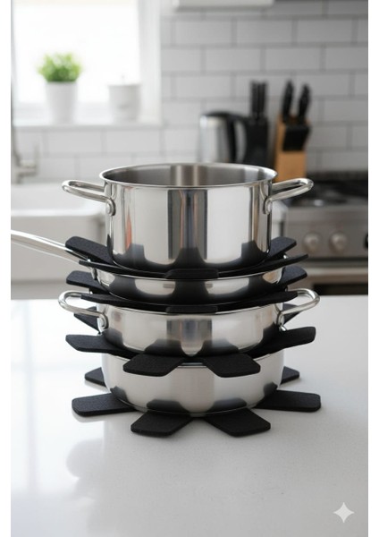 3 lü SİYAH Tencere Tava Koruyucu modelleri