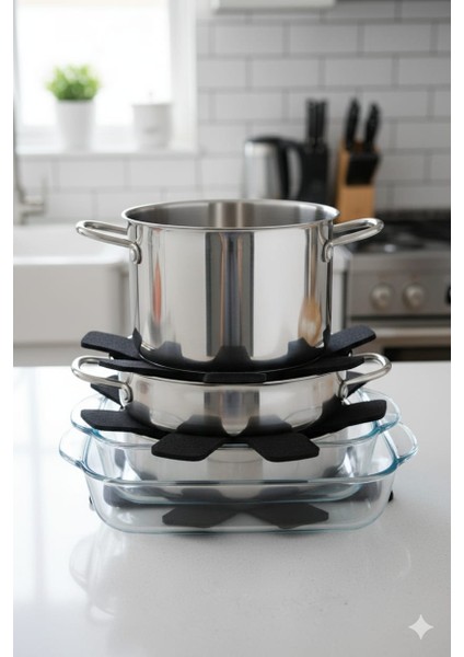 3 lü SİYAH Tencere Tava Koruyucu fırsatları