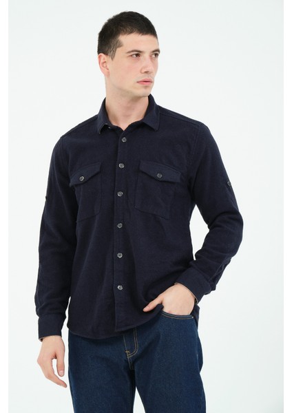 Düz Flanel Oduncu Gömlek - Regular Fit Kalın %100 Pamuklu Çift Cepli Ceket Gömlek modelleri