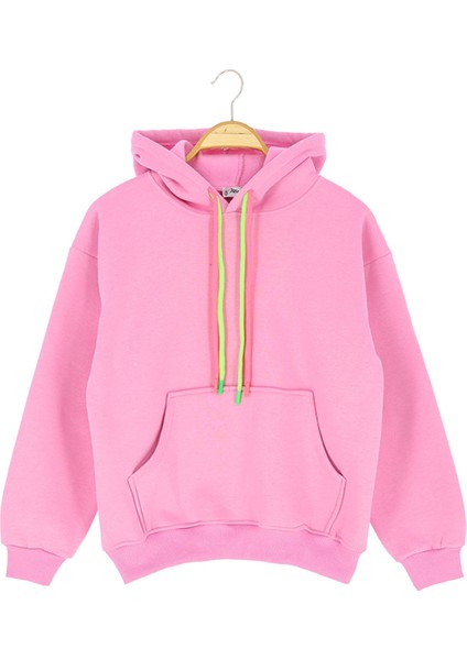 Kız Çocuk Sweatshirt Kışlık Şardonlu Cepli Kapüşonlu fiyatları