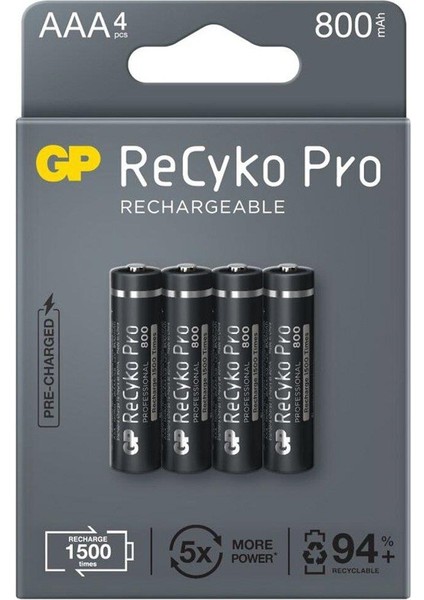 Recyko Pro 800 Mah Ni-Mh 1.2 Volt Aaa Ince Kalem Şarjlı Pil 4lü Paket modelleri