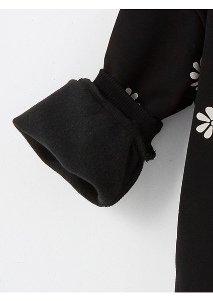 Lcw Kids Siyah Bebe Yaka Kalın Çiçekli Kız Çocuk Sweatshirt modelleri