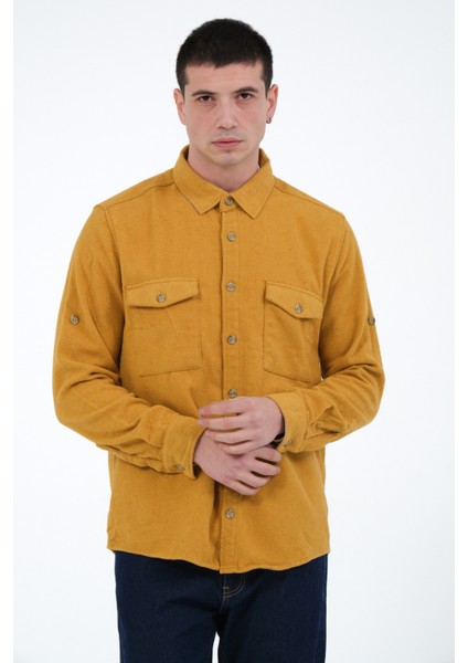 Düz Flanel Oduncu Gömlek - Regular Fit Kalın %100 Pamuklu Çift Cepli Ceket Gömlek modelleri