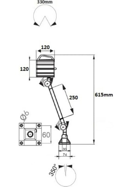 Endüstriyel Makina Aydınlatma Lambası Erc H-23-65 fırsatları