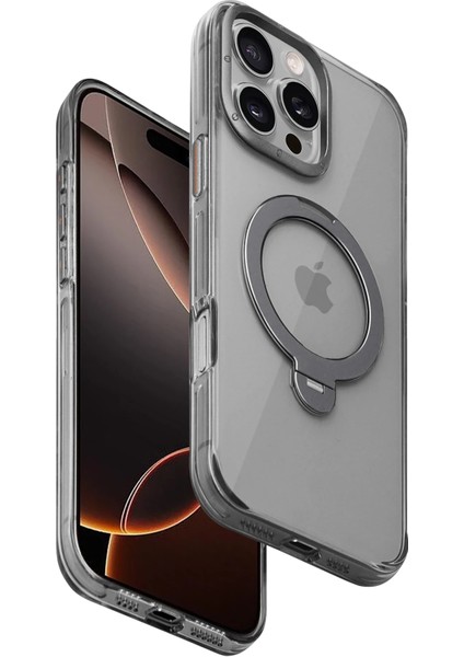 Apple iPhone 16 Pro Max HBC-338 Andes Magsafe Standlı Kapak - Gri
