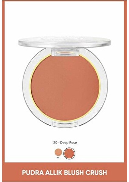 Blush Crush! Allık 20 Gül Kurusu Yüksek Pigmentasyonlu Vegan Formül ile Doğal Görünüm fiyatları