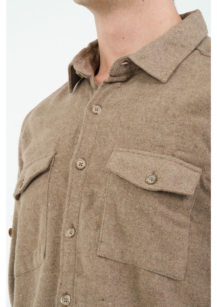 Düz Flanel Oduncu Gömlek - Regular Fit Kalın %100 Pamuklu Çift Cepli Ceket Gömlek modelleri