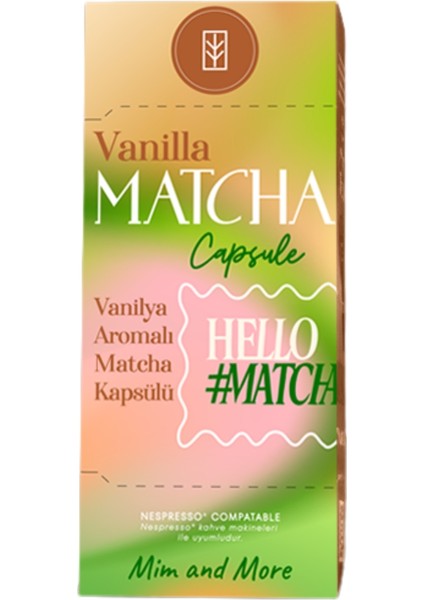 Vanilla Matcha Kapsül - Nespresso Uyumlu, Vanilya Aromalı Matcha Tozu, 10'lu Paket