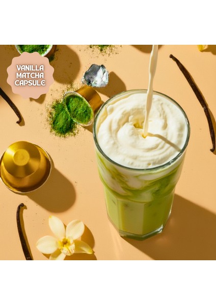 Vanilla Matcha Kapsül - Nespresso Uyumlu, Vanilya Aromalı Matcha Tozu, 10'lu Paket fırsatları