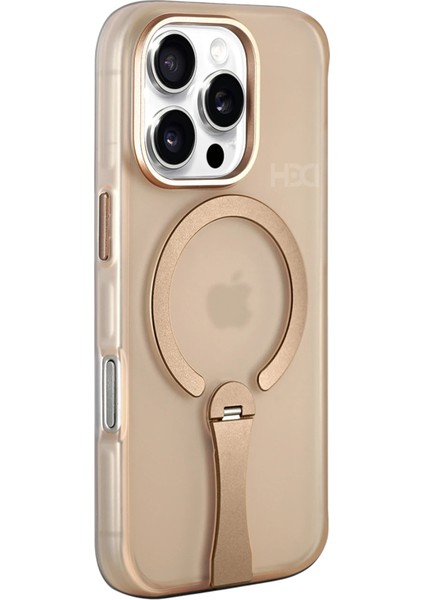 Apple iPhone 16 Pro Max HBC-354 Kunlun Standlı Magsafe Kapak - Çöl Titanyum