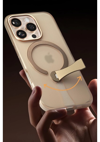 Apple iPhone 16 Pro Max HBC-354 Kunlun Standlı Magsafe Kapak - Çöl Titanyum fiyatları