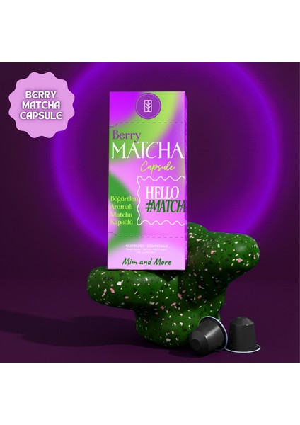 Berry Matcha Kapsül - Nespresso Uyumlu, Böğürtlen Aromalı Matcha Tozu, 10'lu Paket fiyatları