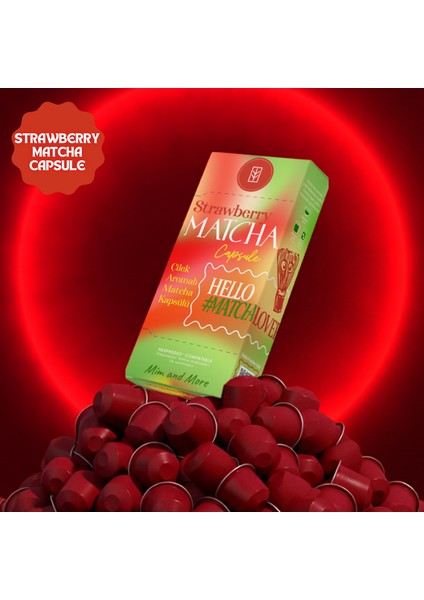 Strawberry Matcha Kapsül - Nespresso Uyumlu, Çilek Aromalı Matcha Tozu, 10'lu Paket modelleri