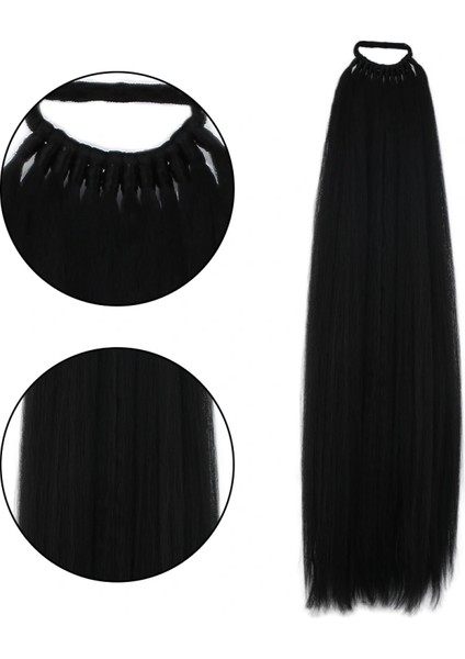 Lastik Tokalı At Kuyruğu Düz - Siyah fiyatları