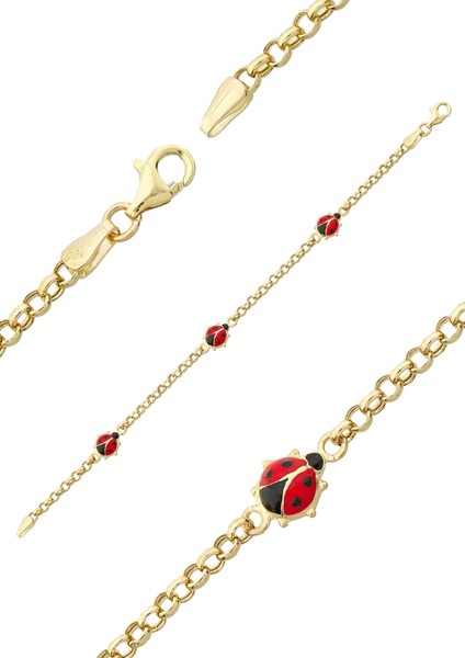 Mineli Uğur Böceği Zincir Çocuk Bileklik