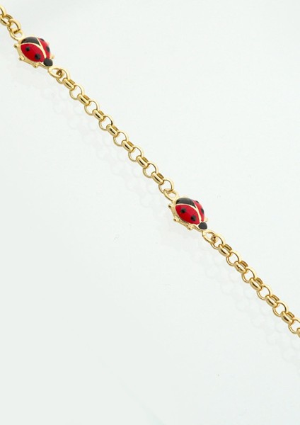 Mineli Uğur Böceği Zincir Çocuk Bileklik modelleri