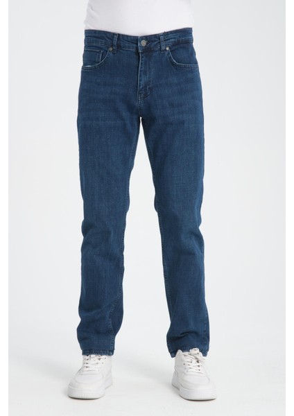 Düz Kesim Erkek Kot Pantolon - Esnek Kumaş, Normal Kalıp Jean (%98 Pamuk)