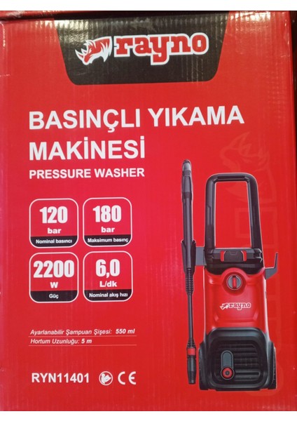 Yüksek Basınçlı Oto Yıkama Makinesi 2500W 180 Bar