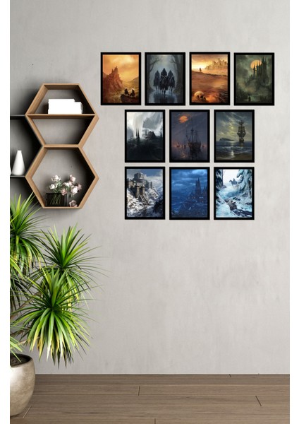 Notpa Dizilerin Efektli Sahneleri Yolculuk Dağlar ve Deniz Serisi 10'lu Dekoratif Tablo Seti 13X17 13 x 17 fiyatları