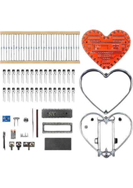 Lehimleme Uygulama Kiti Kalp Şeklinde LED Işık Lehimleme Projesi Rgb LED Dıy Kit Yeni Başlayanlar Öğrenci Kökleri (Yurt Dışından)