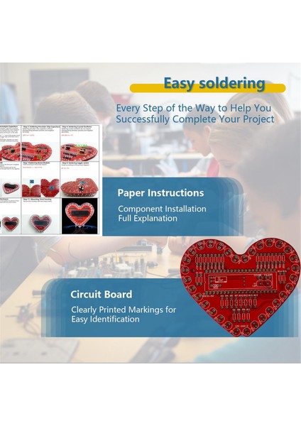 Lehimleme Uygulama Kiti Kalp Şeklinde LED Işık Lehimleme Projesi Rgb LED Dıy Kit Yeni Başlayanlar Öğrenci Kökleri (Yurt Dışından) modelleri