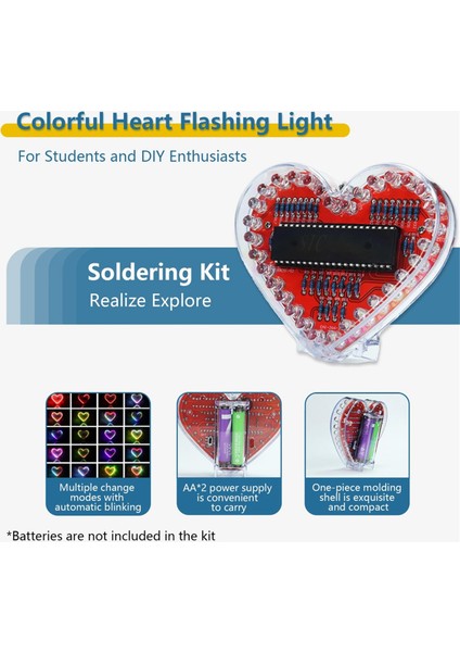 Lehimleme Uygulama Kiti Kalp Şeklinde LED Işık Lehimleme Projesi Rgb LED Dıy Kit Yeni Başlayanlar Öğrenci Kökleri (Yurt Dışından) indirimleri