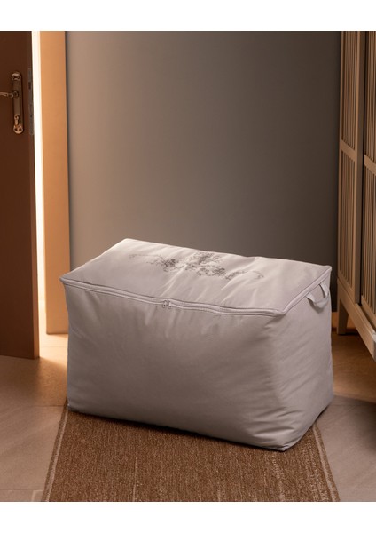 Çiçek Desen Baskılı Hurç King Size - Gri
