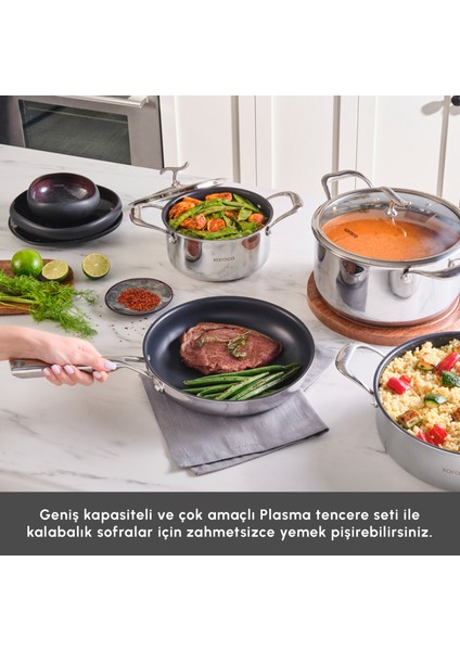 Plasma Steel 316+ 3ply 7 Parça Tencere Seti