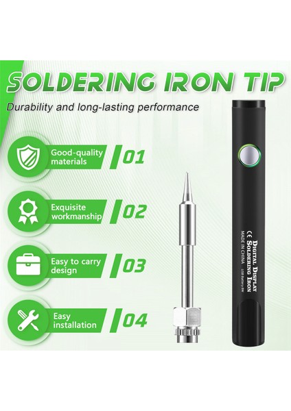 510 Iplik Mini Lehimleme Demir Kiti 3 Şaraplı Ayarlanabilir Voltaj Havalandırmalı Demir Ipucu 650MAH USB Şarj Edilebilir Siyah (Yurt Dışından) fırsatları