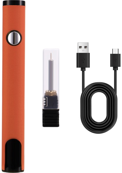 510 Iplik Pil Sepeti Kalemi Elektrikli Havalandırma Demir Kaynak Kiti Sıcak Iplik Kafası ile Ayarlanabilir Voltaj Turuncu (Yurt Dışından)