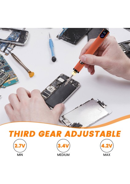 510 Iplik Pil Sepeti Kalemi Elektrikli Havalandırma Demir Kaynak Kiti Sıcak Iplik Kafası ile Ayarlanabilir Voltaj Turuncu (Yurt Dışından) indirimleri