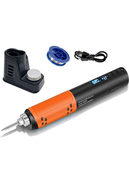 Taşınabilir USB Kablosuz Elektrikli Havalandırma Demir LED Dijital Ekran Lehim Kalemi Şarj Edilebilir Lehim Aracı Turuncu (Yurt Dışından)