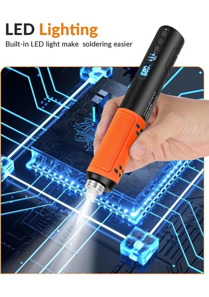 Taşınabilir USB Kablosuz Elektrikli Havalandırma Demir LED Dijital Ekran Lehim Kalemi Şarj Edilebilir Lehim Aracı Turuncu (Yurt Dışından) modelleri