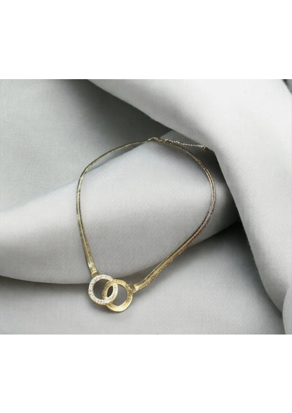 Altın Renkli Halka İtalyan Zincir Çelik Kolye
