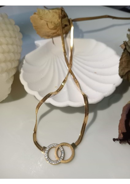 Altın Renkli Halka İtalyan Zincir Çelik Kolye modelleri