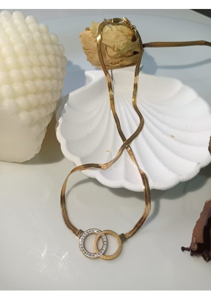 Altın Renkli Halka İtalyan Zincir Çelik Kolye fırsatları