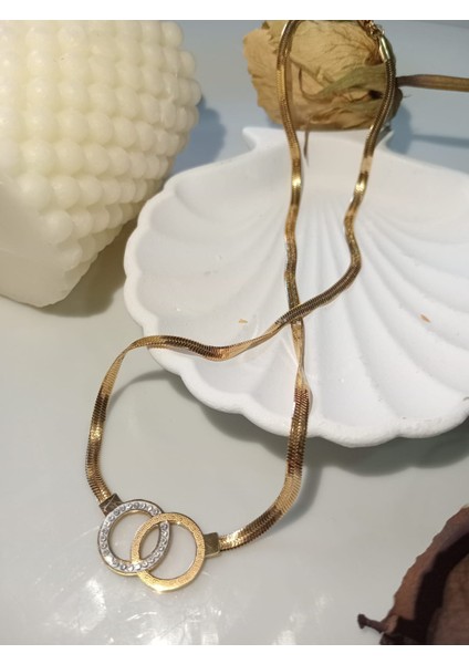 Altın Renkli Halka İtalyan Zincir Çelik Kolye indirimleri