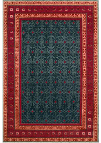 Cadis Kdm 13 Navy Red Yeni Zelanda Yünü El Emeği Kara Tezgah Halısı