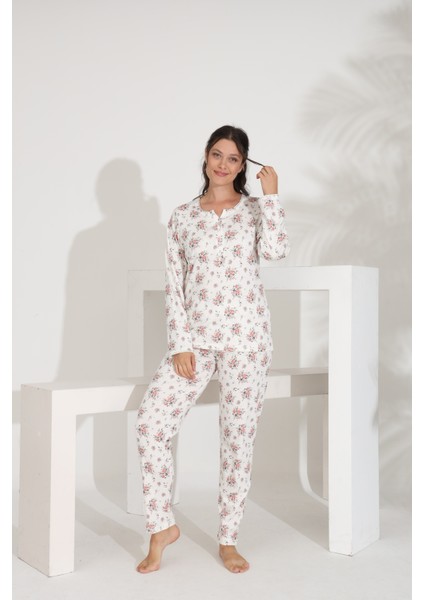 %100 Pamuk Uzun Kol Kadın Pijama Takımı 98290 fiyatları