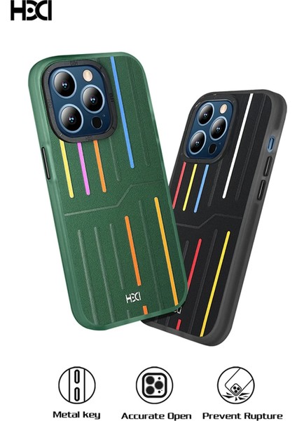 iPhone 14 Pro Max Kılıf HBC-221 Roma Kapak - Koyu Yeşil indirimleri
