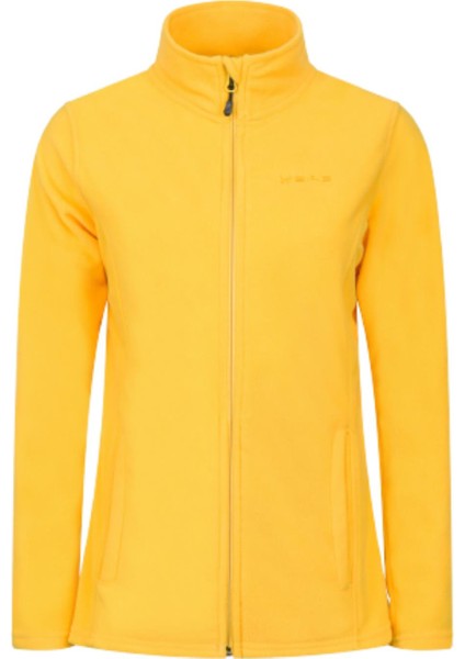 Peridot Tam Fermuarlı Kadın Polar Sweatshirt Sarı