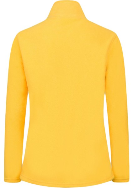 Peridot Tam Fermuarlı Kadın Polar Sweatshirt Sarı