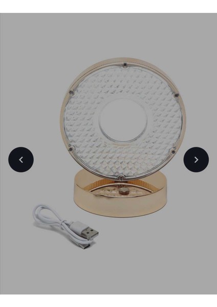 Cam Desenli Yuvarlak Gece Lambası, Loş Işık ve Yansımalı Tasarım ile Rahatlatıcı Ortam Sağlar fırsatları